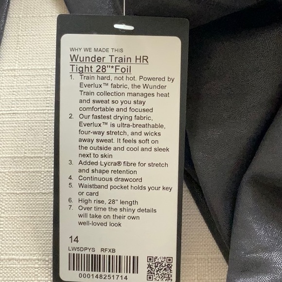 Lululemon Wunder train HR Tight 28” Foil NEW WITH TAGS size 14 - Picture 5 of 6
